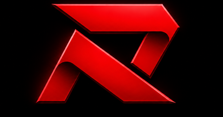 Raj Lucke Game logo featuring a bold red stylized "R" emblem with a glowing effect on a black background.